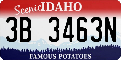 ID license plate 3B3463N