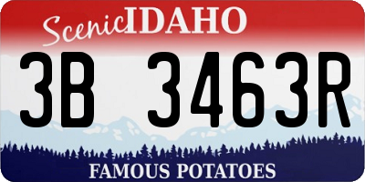ID license plate 3B3463R