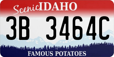 ID license plate 3B3464C