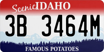 ID license plate 3B3464M