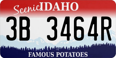 ID license plate 3B3464R