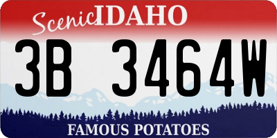 ID license plate 3B3464W