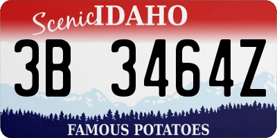 ID license plate 3B3464Z