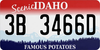 ID license plate 3B3466D