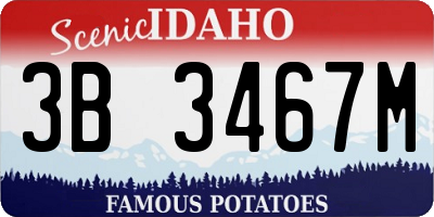 ID license plate 3B3467M