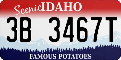 ID license plate 3B3467T