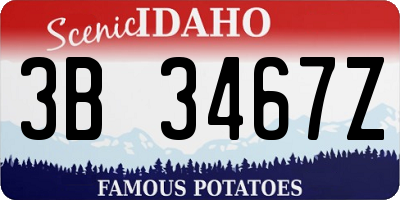 ID license plate 3B3467Z