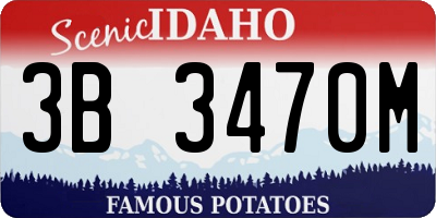 ID license plate 3B3470M