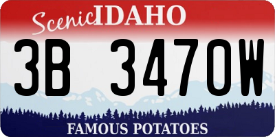 ID license plate 3B3470W