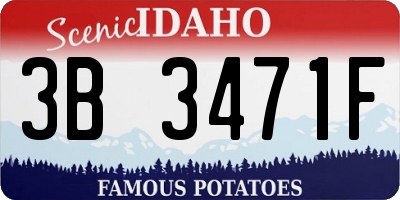 ID license plate 3B3471F
