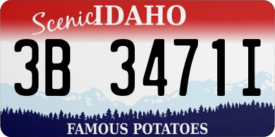 ID license plate 3B3471I