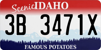 ID license plate 3B3471X