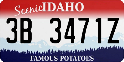 ID license plate 3B3471Z