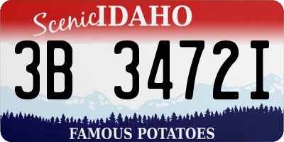 ID license plate 3B3472I