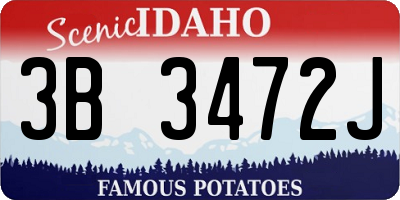 ID license plate 3B3472J