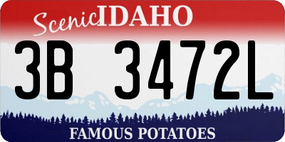 ID license plate 3B3472L