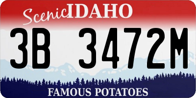 ID license plate 3B3472M