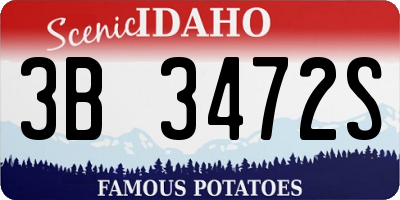 ID license plate 3B3472S