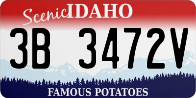 ID license plate 3B3472V