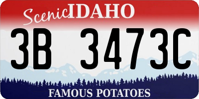 ID license plate 3B3473C