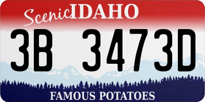 ID license plate 3B3473D