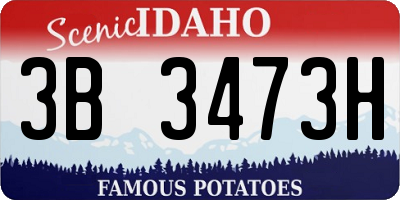 ID license plate 3B3473H