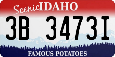 ID license plate 3B3473I