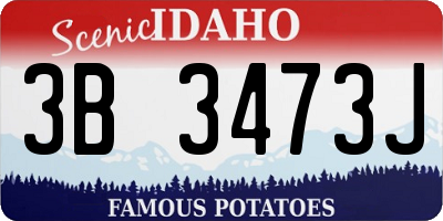 ID license plate 3B3473J