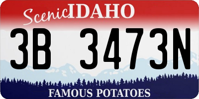 ID license plate 3B3473N