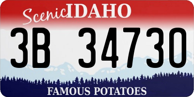 ID license plate 3B3473O