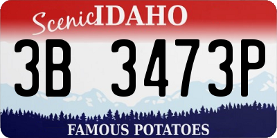 ID license plate 3B3473P