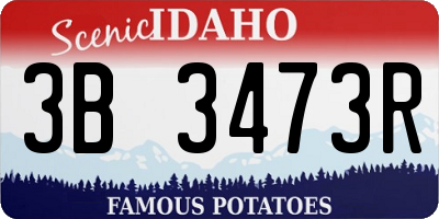 ID license plate 3B3473R