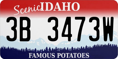 ID license plate 3B3473W