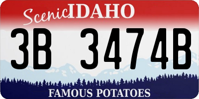 ID license plate 3B3474B