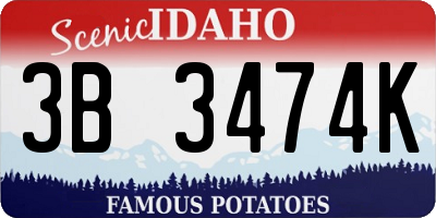 ID license plate 3B3474K