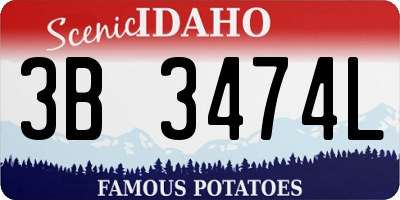 ID license plate 3B3474L