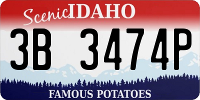 ID license plate 3B3474P