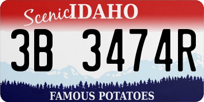 ID license plate 3B3474R