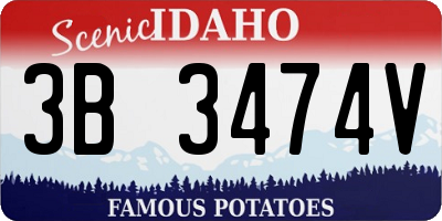 ID license plate 3B3474V