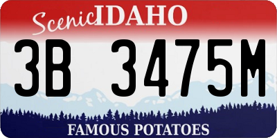 ID license plate 3B3475M