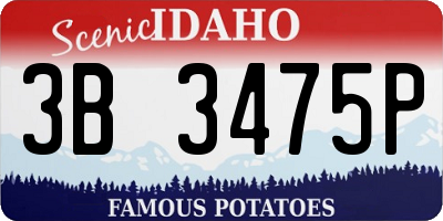 ID license plate 3B3475P
