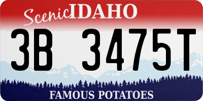 ID license plate 3B3475T
