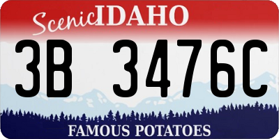 ID license plate 3B3476C