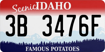 ID license plate 3B3476F