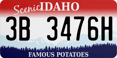 ID license plate 3B3476H