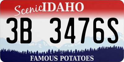 ID license plate 3B3476S
