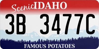 ID license plate 3B3477C