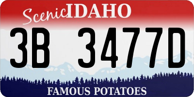 ID license plate 3B3477D