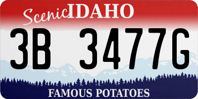 ID license plate 3B3477G