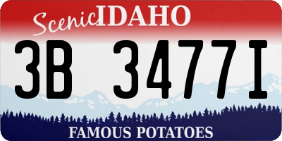ID license plate 3B3477I